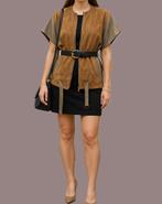 François Martin leren en suède Gilet maat 38/40, Kleding | Dames, Maat 38/40 (M), François Martin, Beige, Ophalen of Verzenden