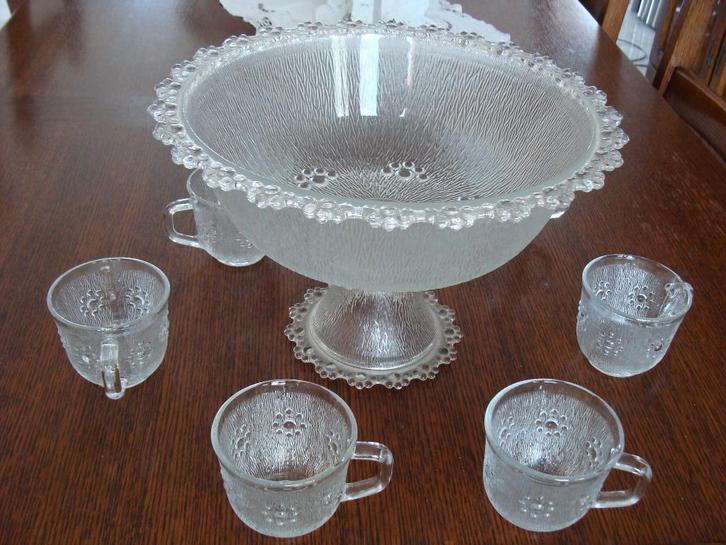 Service à sangria 1 grand plat avec ses 6 tasses, vintage, Antiek en Kunst, Antiek | Servies compleet, Ophalen of Verzenden