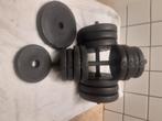 POIDS Haltères 32 kilos, Sport en Fitness, Fitnessmaterialen, Ophalen, Zo goed als nieuw, Benen, Halterset