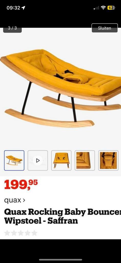 Quax Baby Bouncer / wiepstoel Saffraan, Kinderen en Baby's, Wipstoeltjes, Zo goed als nieuw, Wipstoel, Ophalen