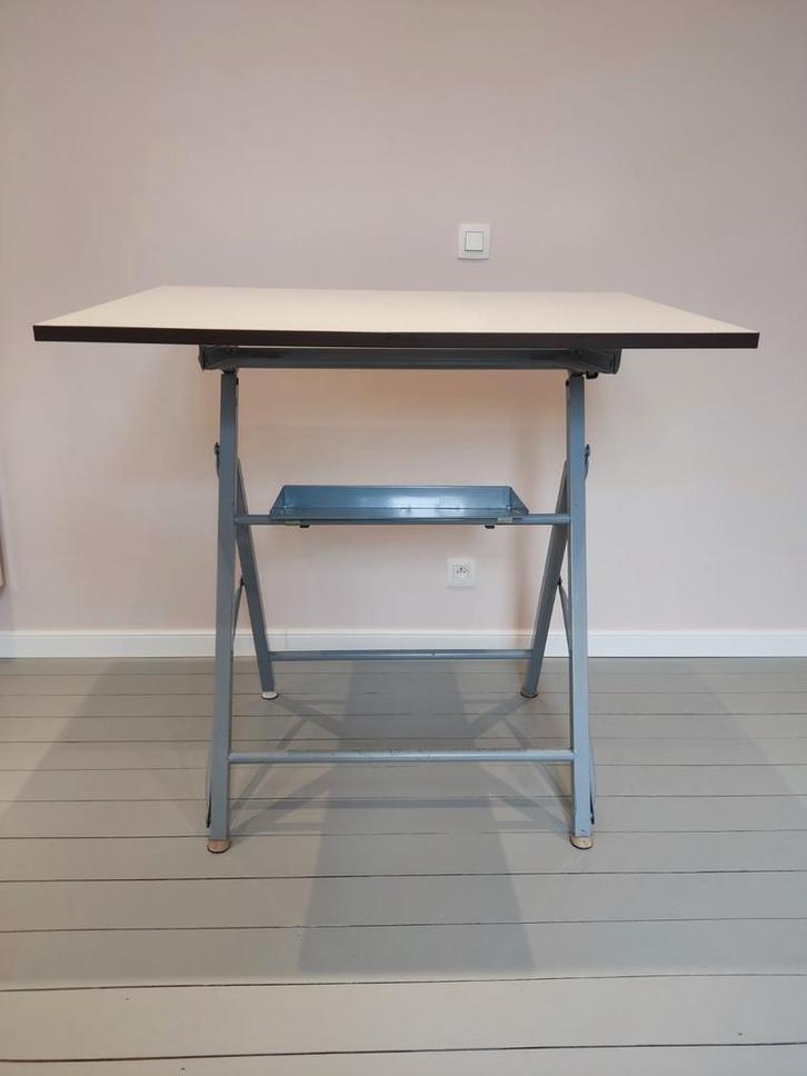 Table de dessin industriel Vintage., Antiquités & Art, Antiquités | Meubles | Tables, Enlèvement