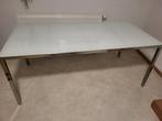 Moderne glazen eettafel/bureau, Huis en Inrichting, Tafels | Eettafels, Ophalen, Gebruikt, 50 tot 100 cm, Vijf personen of meer