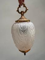 Oude originele  luster met sierlijke elementen., Ophalen, Gebruikt, Glas