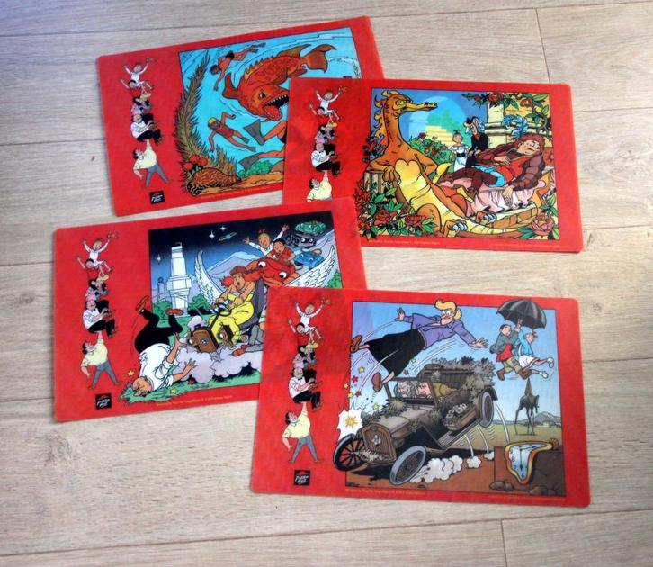 4x Suske en Wiske placemat onderlegger tafel pizza hut 2003, Verzamelen, Stripfiguren, Zo goed als nieuw, Suske en Wiske, Verzenden