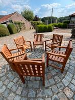 6 zware degelijke tuinstoelen in teak, zo goed als nieuw, Ophalen of Verzenden, Zo goed als nieuw