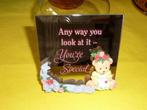 Miroir biseauté Ourson/fleurs 10cm x 10cm, Ophalen, Minder dan 50 cm, Vierkant, Nieuw