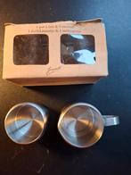 1 pot à lait et 1 sucrier en inox  "Jacqmotte", Enlèvement