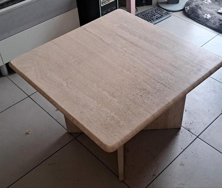 vintage marmer salontafel 70 op 70 cm hoogte 46 cm, Huis en Inrichting, Tafels | Salontafels, Gebruikt, Vierkant, Ophalen