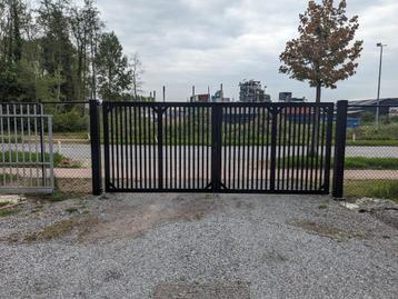 Zwarte tuinpoort, Tuin en Terras, Tuinpoorten, Ophalen, Staal, 200 cm of meer, Zo goed als nieuw