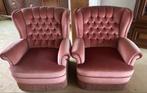 Vintage roze salon zetels mohair antiek barok queen anne, Antiek en Kunst, Ophalen of Verzenden