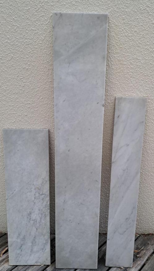 3 tablettes en marbre gris clair, Doe-het-zelf en Bouw, Tegels, Gebruikt, Marmer, Ophalen