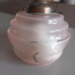 Roze art deco lamp mat met transparante tekening, Antiek en Kunst, Ophalen
