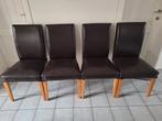 4 lederen stoelen, Brun, Enlèvement, Utilisé, Quatre