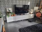 BESTÅ tv meubel witte hoogglans + glasplaten, Ophalen, Zo goed als nieuw, 200 cm of meer, Minder dan 100 cm