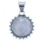 Maansteen hangertje van zilver, klassiek rond model, Ophalen of Verzenden, Nieuw, Zilver, Zilver