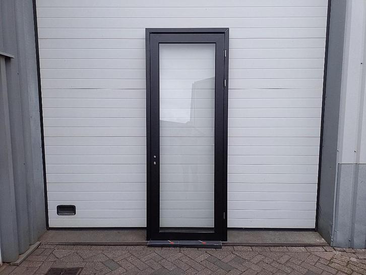Aluminium binnendeur + kozijn, zwart, Doe-het-zelf en Bouw, Deuren en Vliegenramen, Nieuw, Binnendeur, 215 cm of meer, 80 tot 100 cm