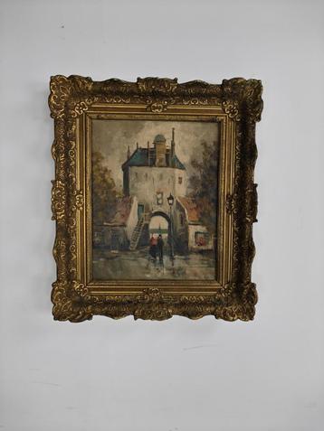 19e-eeuws olieverfschilderij – Stadspoort Harderwijk, NL beschikbaar voor biedingen