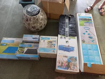 Zwembad intex 3x2m met alle toebehoren : solarmat,afdekzeil, beschikbaar voor biedingen