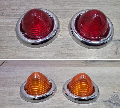 Rood Oranje OBUS lichtlens met flens - Diam 60/55mm, Auto-onderdelen, Verlichting, Oldtimer onderdelen, Overige automerken, Universele onderdelen