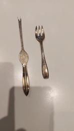 9 kreeftvorken met  9 bijbehorende vorkjes zilver, Antiek en Kunst, Antiek | Bestek, Ophalen of Verzenden