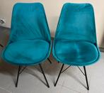 Kick kuipstoel Velvet - Blauw (2 st), Huis en Inrichting, Stoelen, Ophalen, Zo goed als nieuw, Blauw