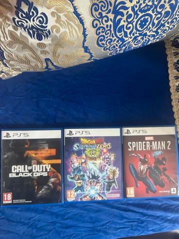 PS 5, Call of Duty 6, Spiderman 2 et Dragonball Spark Zero, Enlèvement, Comme neuf