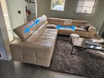 Lederen zetel L-vorm, Huis en Inrichting, Ophalen, Gebruikt, Leer