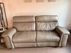 Echte lederen salon, Huis en Inrichting, Ophalen, Gebruikt, Minder dan 75 cm, Driepersoons