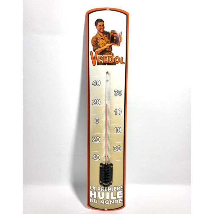 Veedol huile du monde emaillen reclame thermometer, Verzamelen, Merken en Reclamevoorwerpen, Zo goed als nieuw, Gebruiksvoorwerp