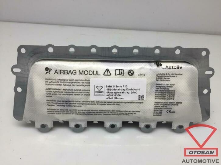 bmw serie 5 f10 passagierairbag tableau de bordairbag 608739, Autos : Pièces & Accessoires, Autres pièces automobiles, BMW, Utilisé