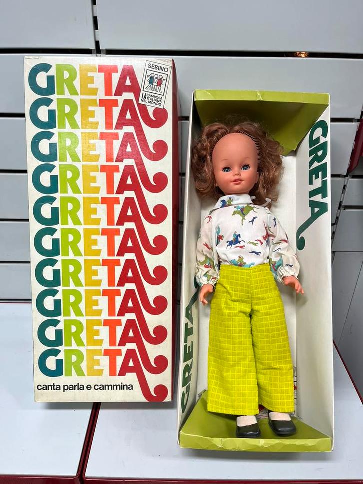Vintage Sebino „Greta” pop begin jaren 70, Verzamelen, Poppen, Zo goed als nieuw, Pop, Ophalen of Verzenden