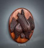 Ancien trophée de chasse oiseau en bois de 25 cm, Ophalen