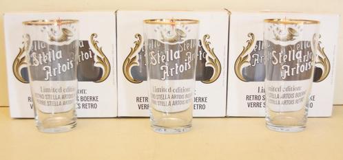 Stella Artois Boerkes 33cl / Emaille Logo En Gouden Randje, Verzamelen, Glas en Drinkglazen, Zo goed als nieuw, Bierglas, Ophalen of Verzenden