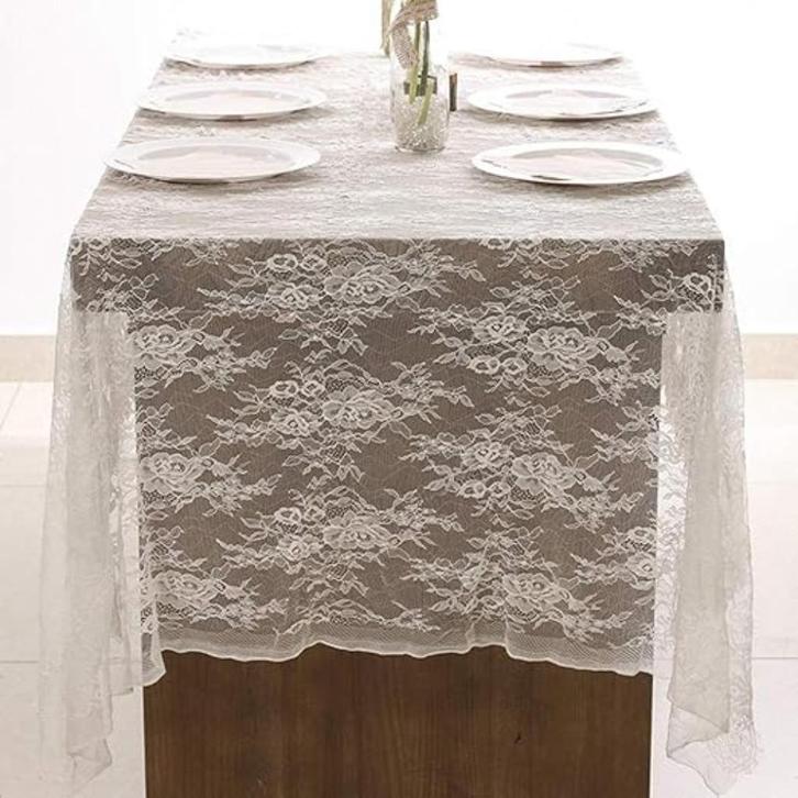 Wit Kant Tafelkleed SNELLE GRATIS LEVERING, Huis en Inrichting, Tafelkleden, Nieuw, Rechthoek, Verzenden