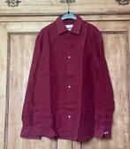 Massimo Dutti bordeauxrood linnen hemd, Massimo dutti, Zo goed als nieuw, Rood, Halswijdte 39/40 (M)