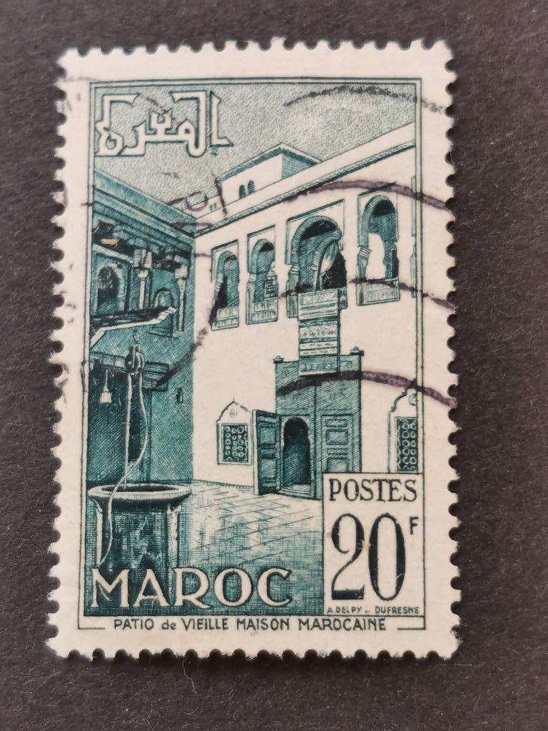 Maroc 1952 - terrasse de la maison, Enlèvement ou Envoi, Maroc, Affranchi