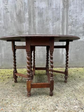 Table d'appoint antique en bois - pliable - Anglais