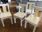 4 houten, witte, stevige kinderstoeltjes, Ophalen, Gebruikt, Overige typen