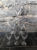 6 kristallen wijnglazen Val-Saint-Lambert (“Gevaert”), Antiek en Kunst, Antiek | Glaswerk en Kristal, Ophalen of Verzenden