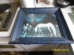bewerkt kader met print paarden in, Huis en Inrichting, Minder dan 50 cm, Gebruikt, Ophalen of Verzenden, Print