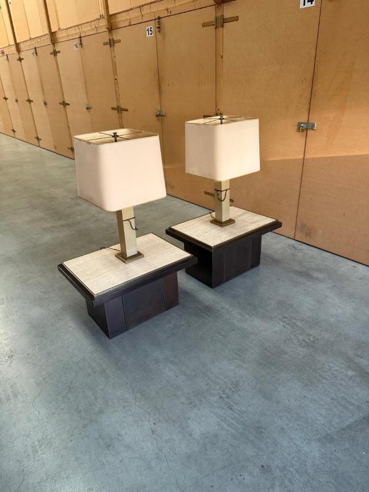 Vintage messing tafellamp Deknudt  Hollywood Regency, Huis en Inrichting, Lampen | Tafellampen, Gebruikt, Metaal, Overige materialen