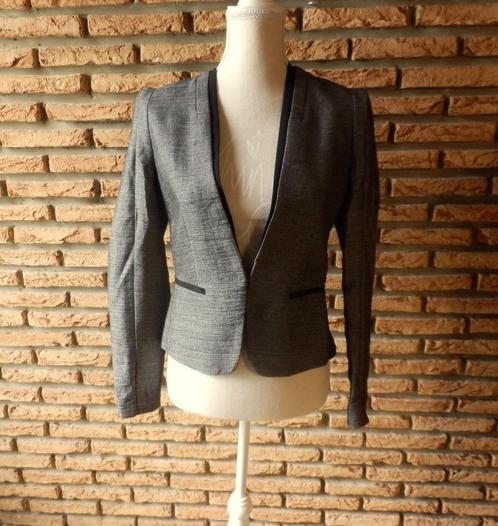 (81)- veste femme t.36 grise - H&M -, Kleding | Dames, Jassen | Zomer, Zo goed als nieuw, Maat 36 (S), Grijs, Ophalen of Verzenden