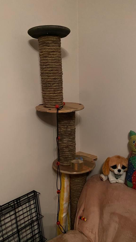 Zelfgemaakte kattenkrabpaal en klimrek – gratis, Dieren en Toebehoren, Krabmeubelen, Gebruikt, Krabpaal, Ophalen