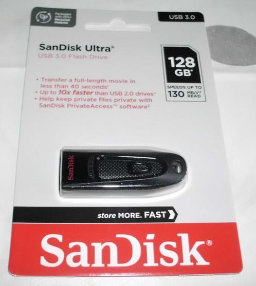 Cle usb SanDisk 128 Giga Ultra USB 3.0, Informatique & Logiciels, Clés USB, Neuf, 256 GB, Envoi