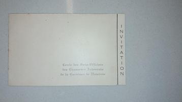 BELGIQUE - ABBL 1940 - CARTON INVITATION CHASSEURS ARDENNAIS disponible aux enchères