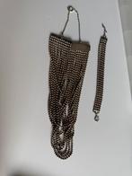 Zware kwaliteit metalen ketting en bijhorende armband, Enlèvement ou Envoi, Utilisé