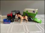 Playmobil groene paardentrailer met rode jeep (4189), Kinderen en Baby's, Ophalen of Verzenden