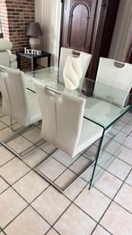 Glazetafel 4stoelen en bijpassende salontafel, Huis en Inrichting, Complete eetkamers, Ophalen, Zo goed als nieuw