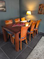 Grote houten eettafel, Huis en Inrichting, Tafels | Eettafels, Gebruikt, Vijf personen of meer, 150 tot 200 cm, Rechthoekig