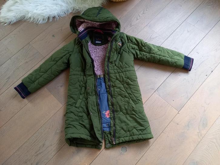 Maat 140 : jas winterjas Nono kaki met kap in mooie staat, Kinderen en Baby's, Kinderkleding | Maat 140, Gebruikt, Meisje, Jas